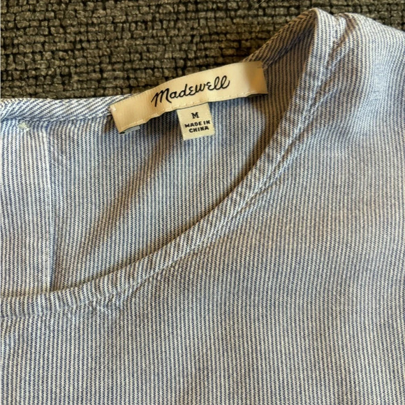 Madewell Button Back Front Tie Stripped Shirt - Picture 5 of 5